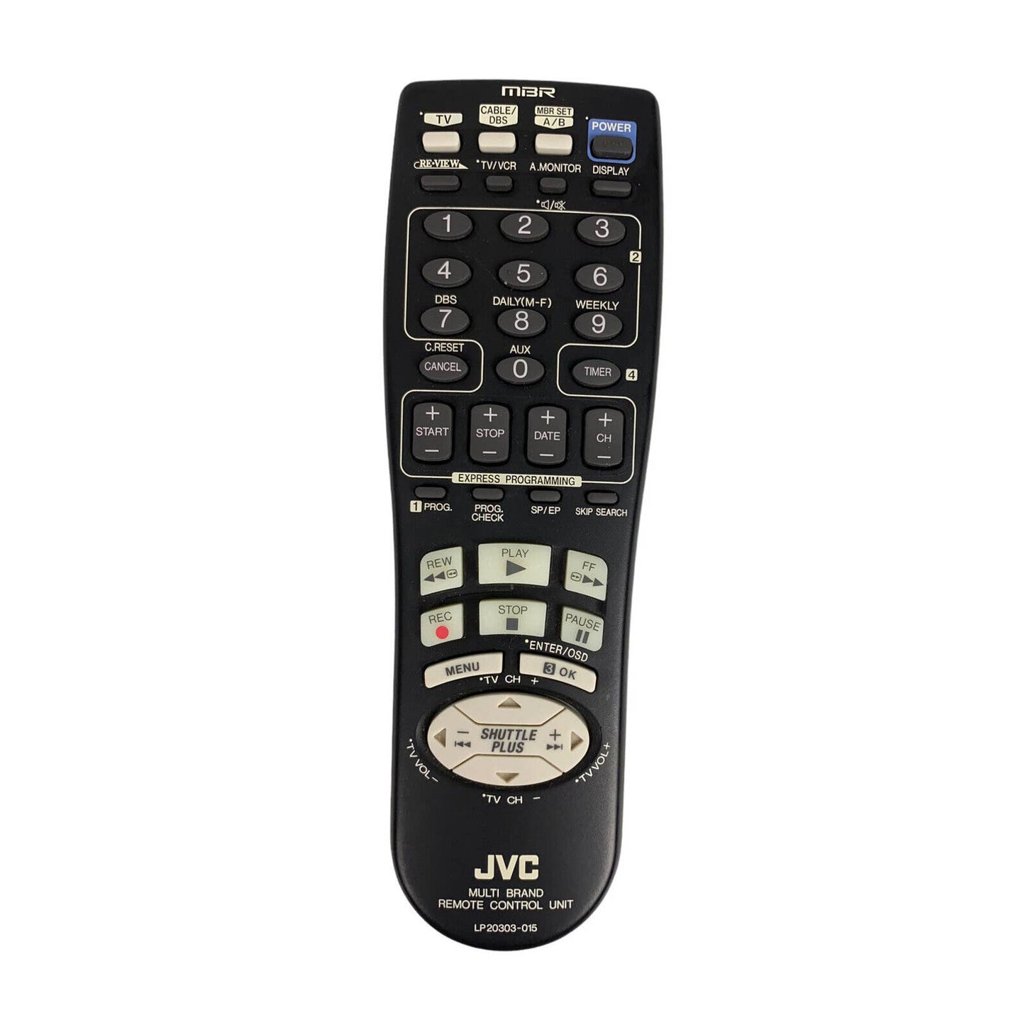 JVC LP20303-015 OEM Original Multi-Brand Replacement Remote Control Tested Black