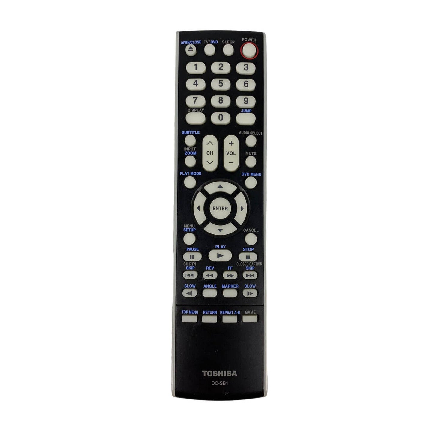 Toshiba DC-SB1 OEM Original TV DVD Replacement Remote Control Tested Black