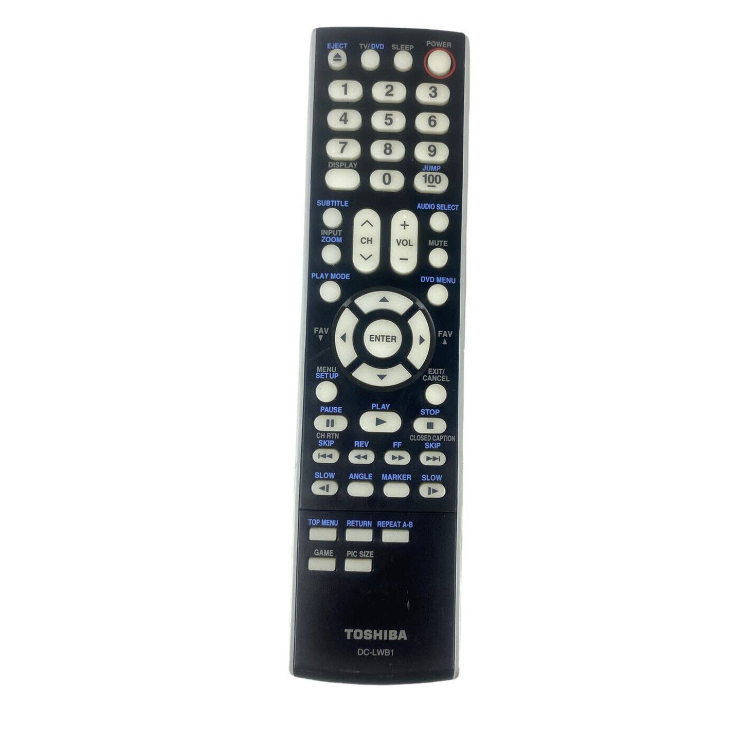 Toshiba DC-LWB1 OEM Original TV DVD Replacement Remote Control Tested Black