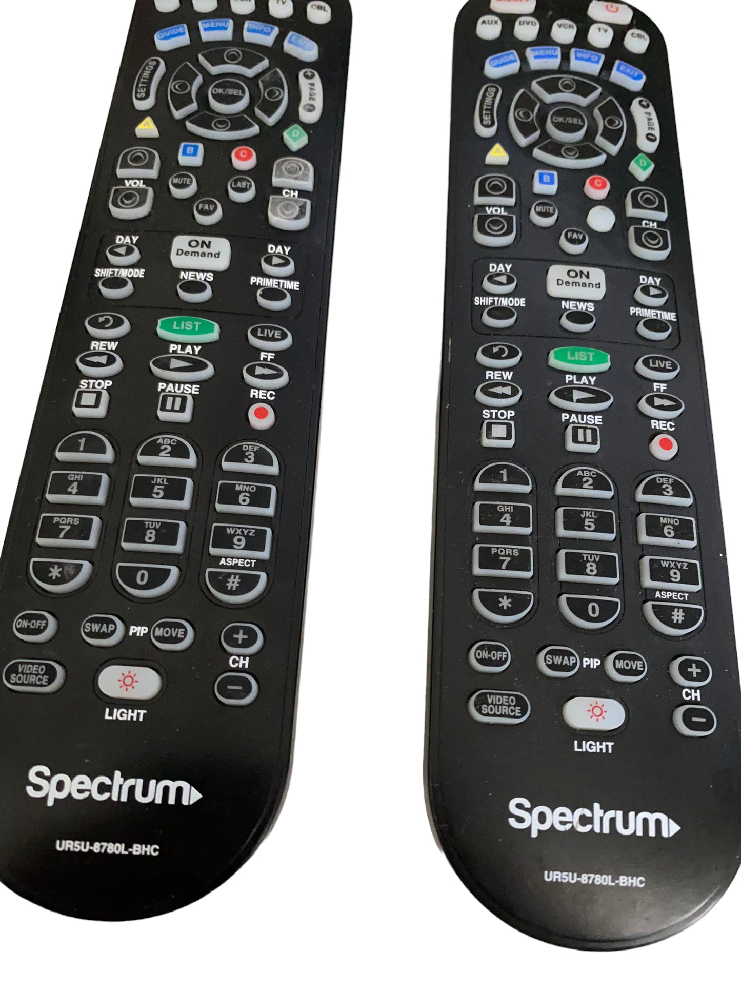 Lot Of 2 Spectrum UR5U-8780L-BHC Cable TV Television Replacement Remote Control