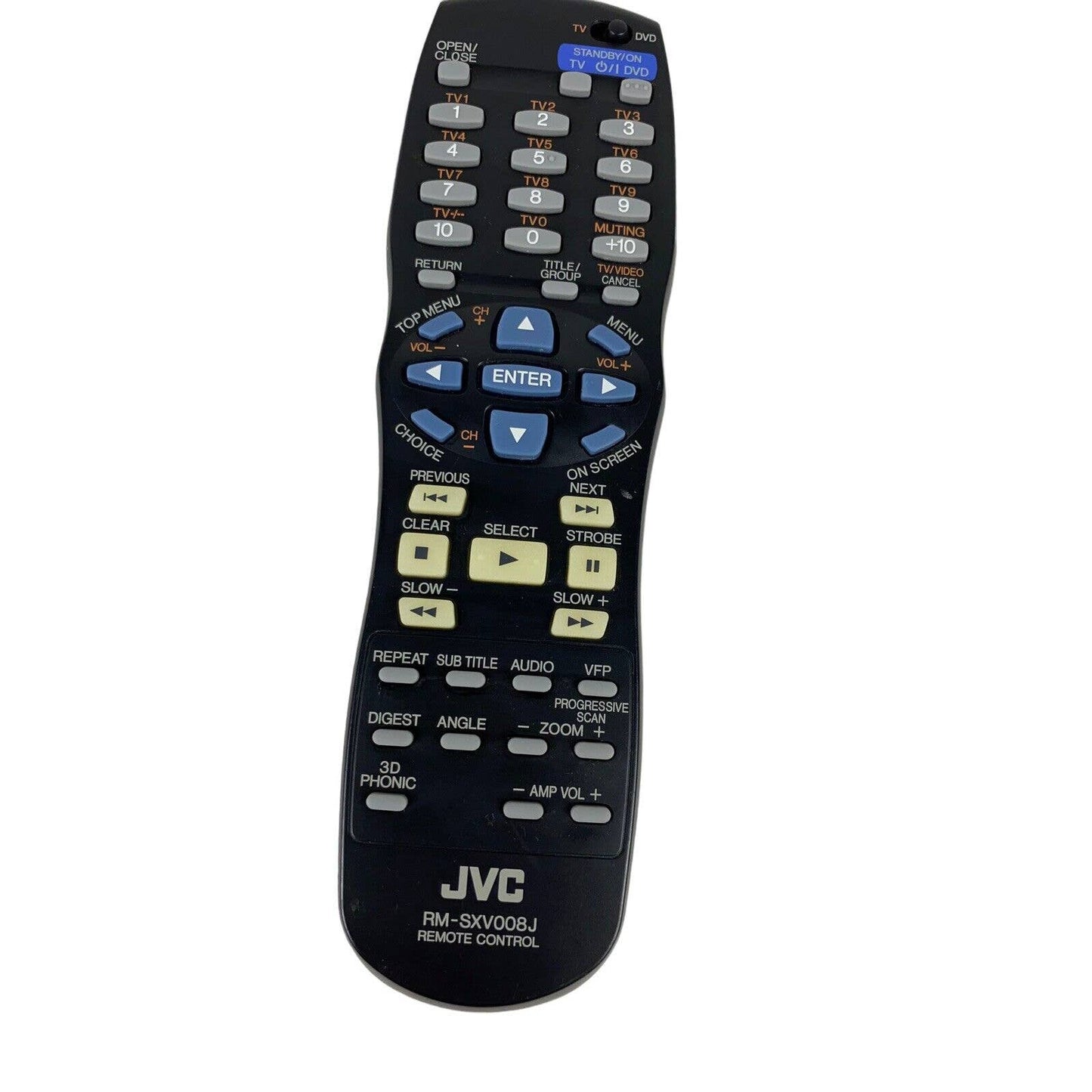 JVC RM-SXV008J OEM Original TV DVD Replacement Remote Control Tested Black