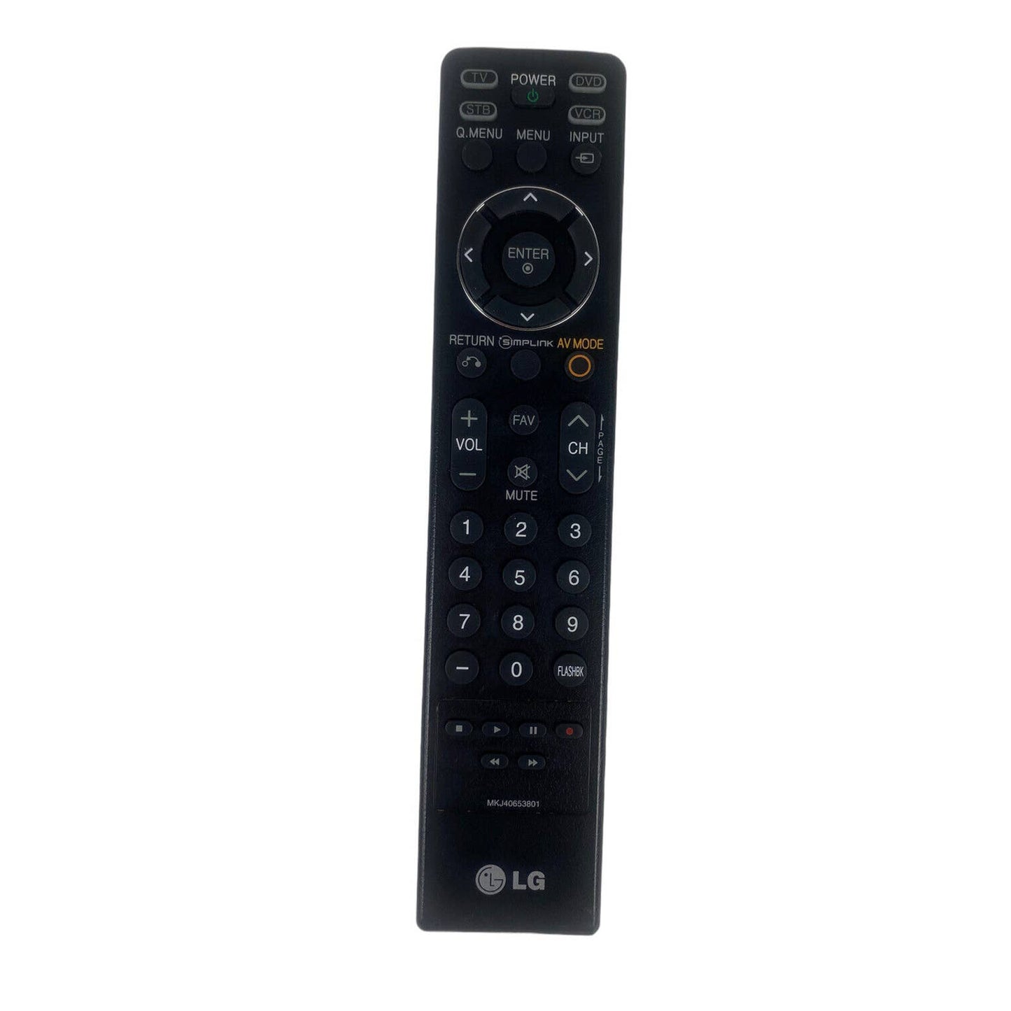 LG MKJ40653801 TV DVD VCR Replacement Remote Control