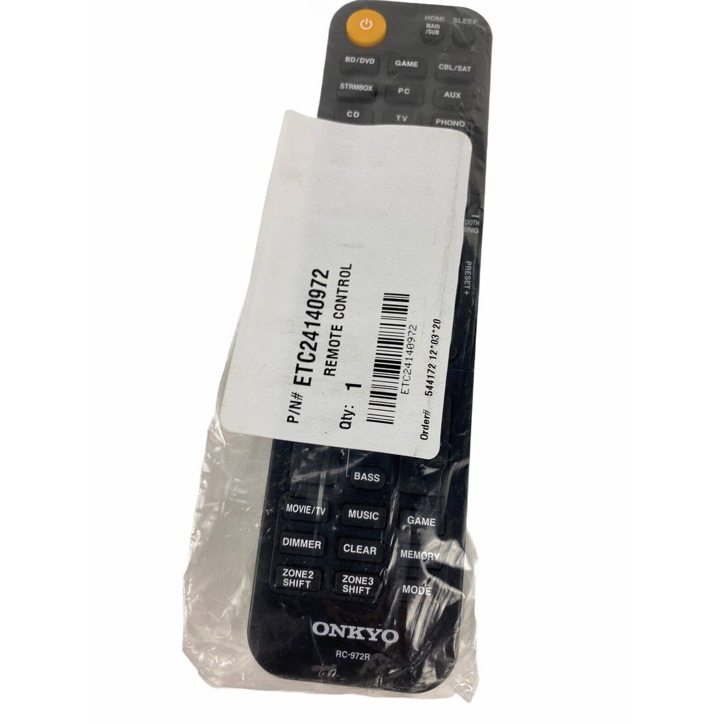 NEW Onkyo RC-972R 24140972 Receiver Replacement Remote Control