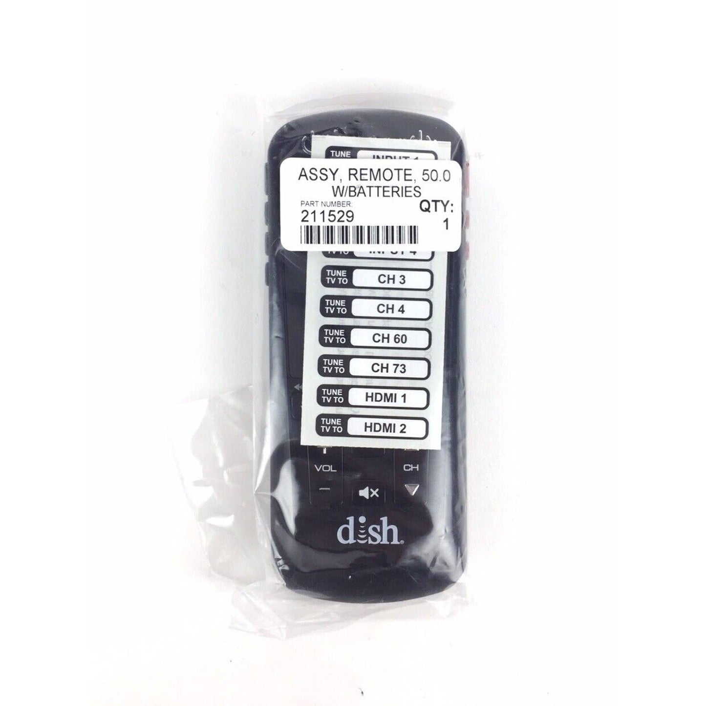 NEW Dish 211529 Original Cable 50.0 TV Replacement Remote Control Hopper Black