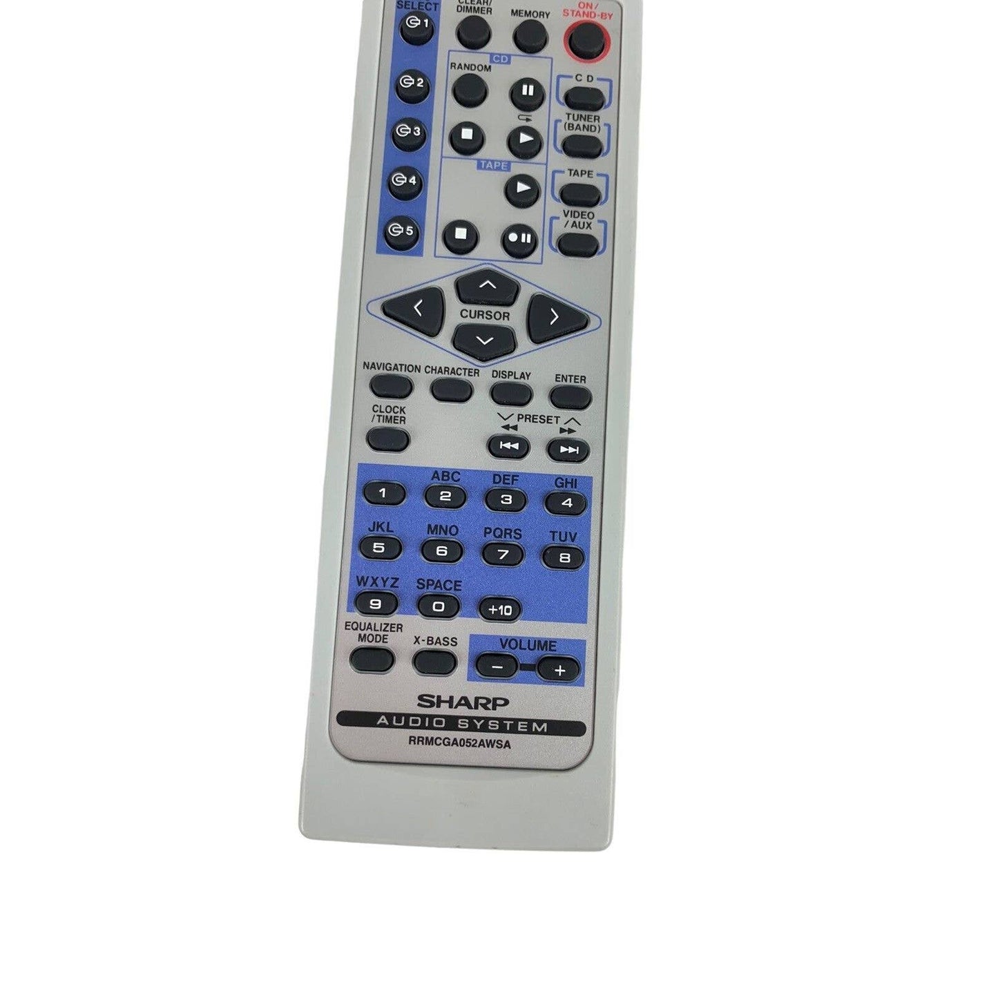 Sharp RRMCGA052AWSA Audio System Replacement Remote Control