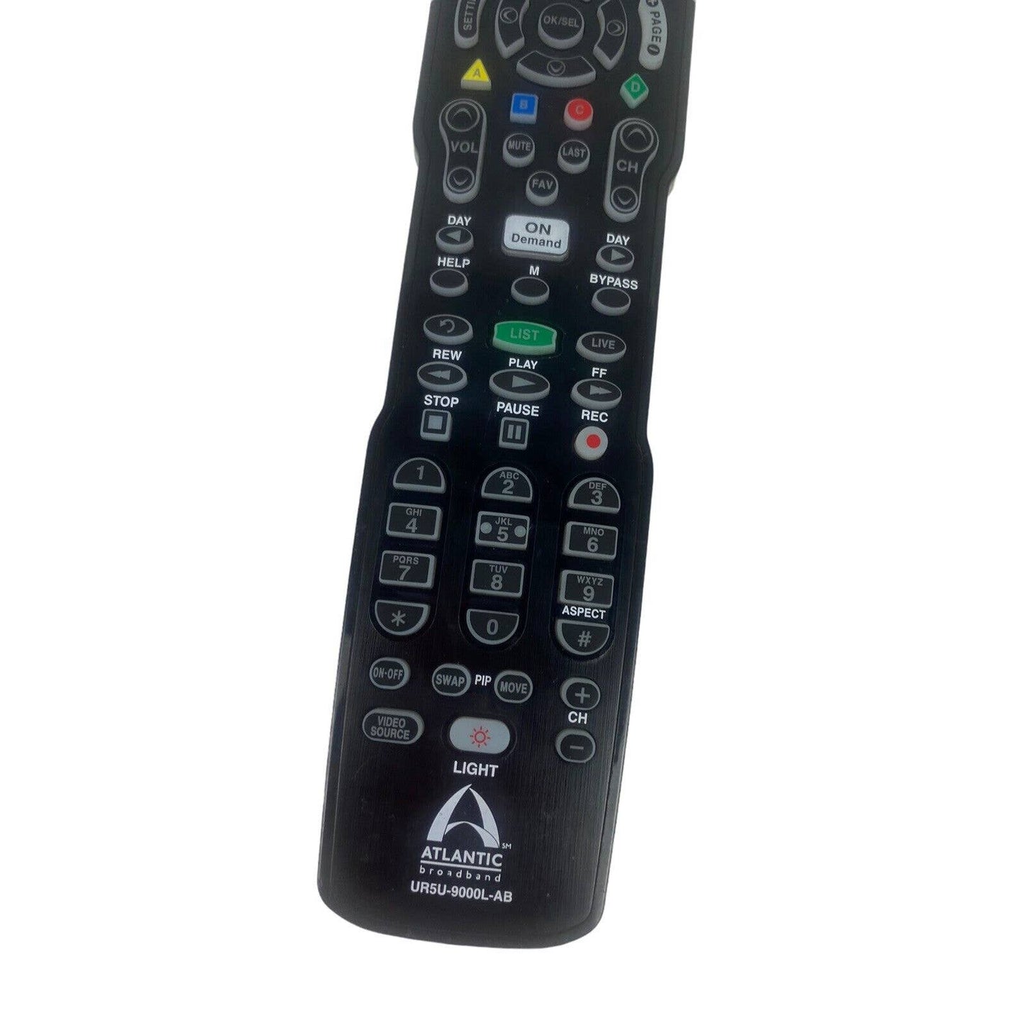 Atlantic Broadband UR5U-9000L-AB Cable TV Television Remote Control