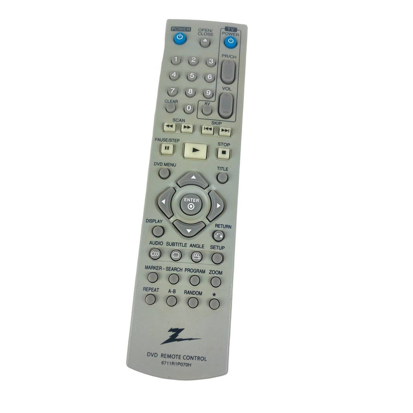 Zenith 6711R1P070H DVD Replacement Remote Control