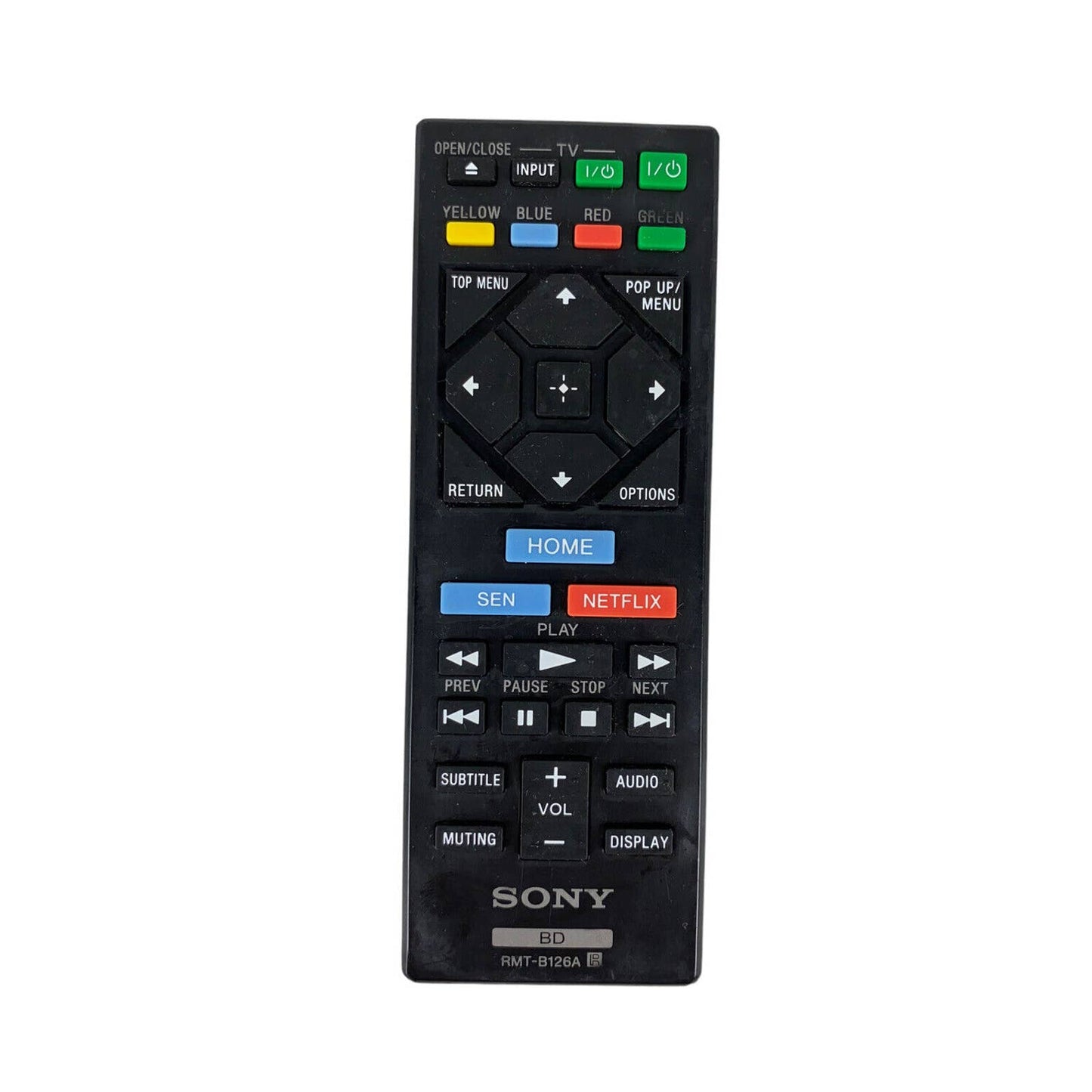 Sony RMT-B126A OEM Original Blu-Ray Replacement Remote Control Tested Black