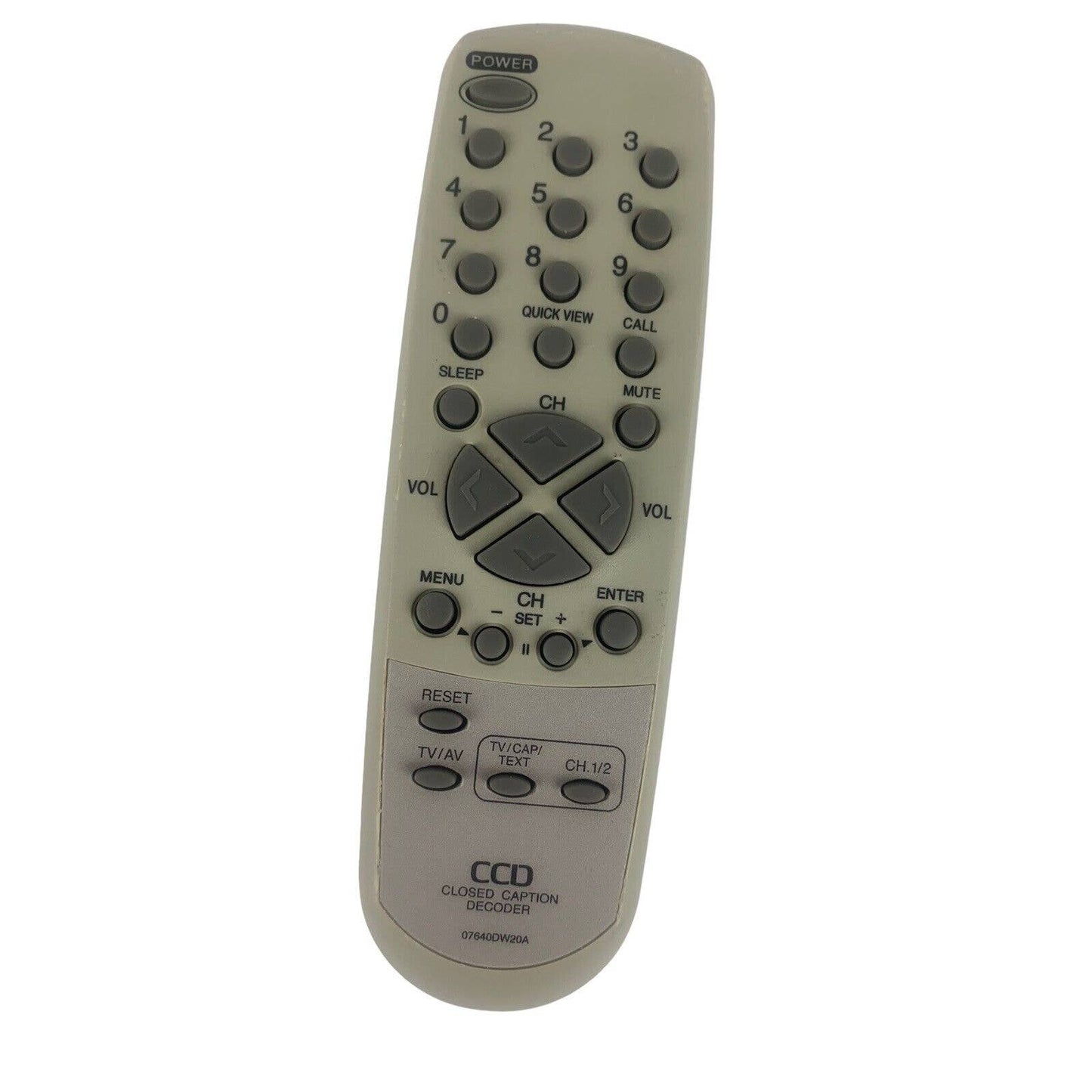 CCD 07640DW20A Closed Caption Decoder Replacement Remote Control