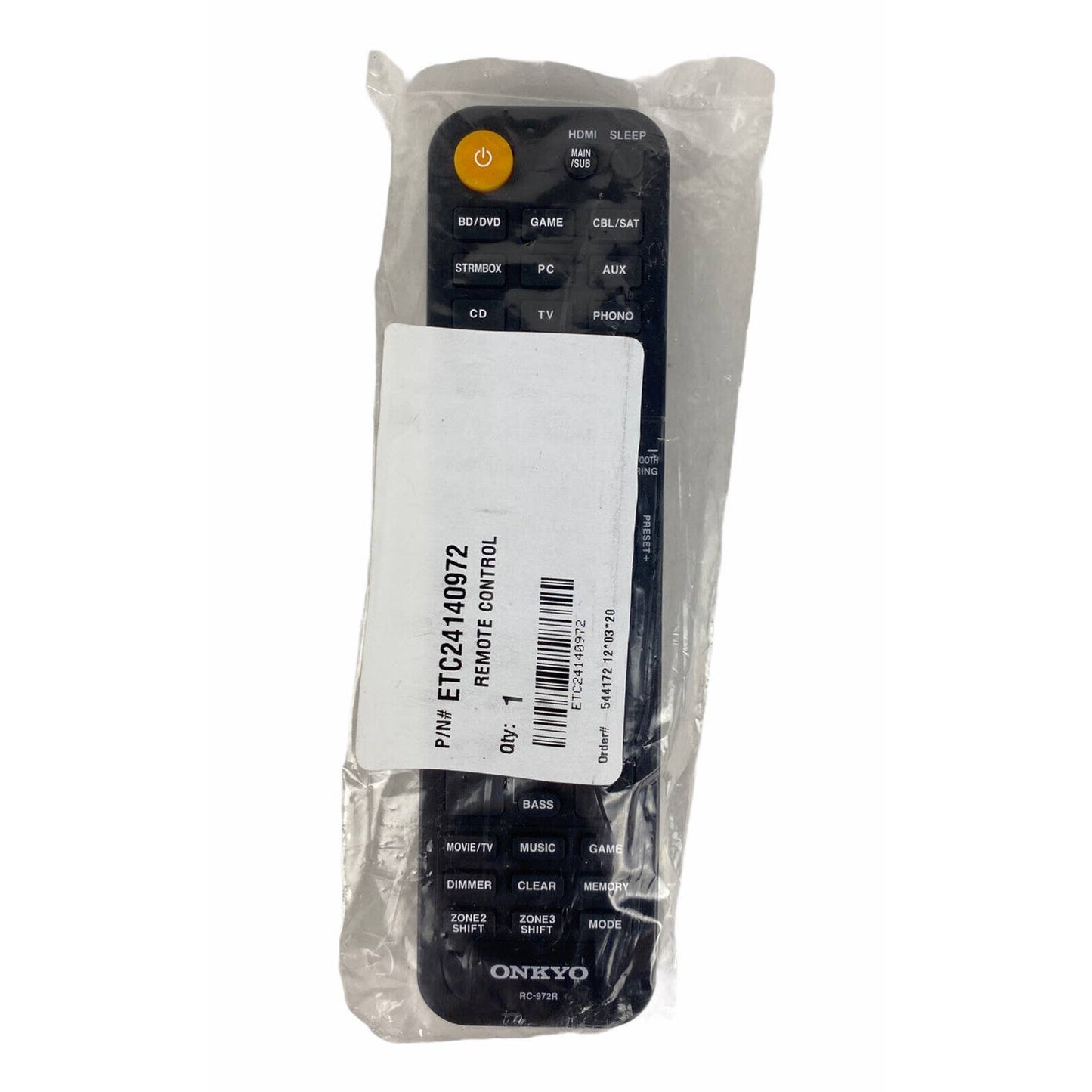 NEW Onkyo RC-972R 24140972 Receiver Replacement Remote Control