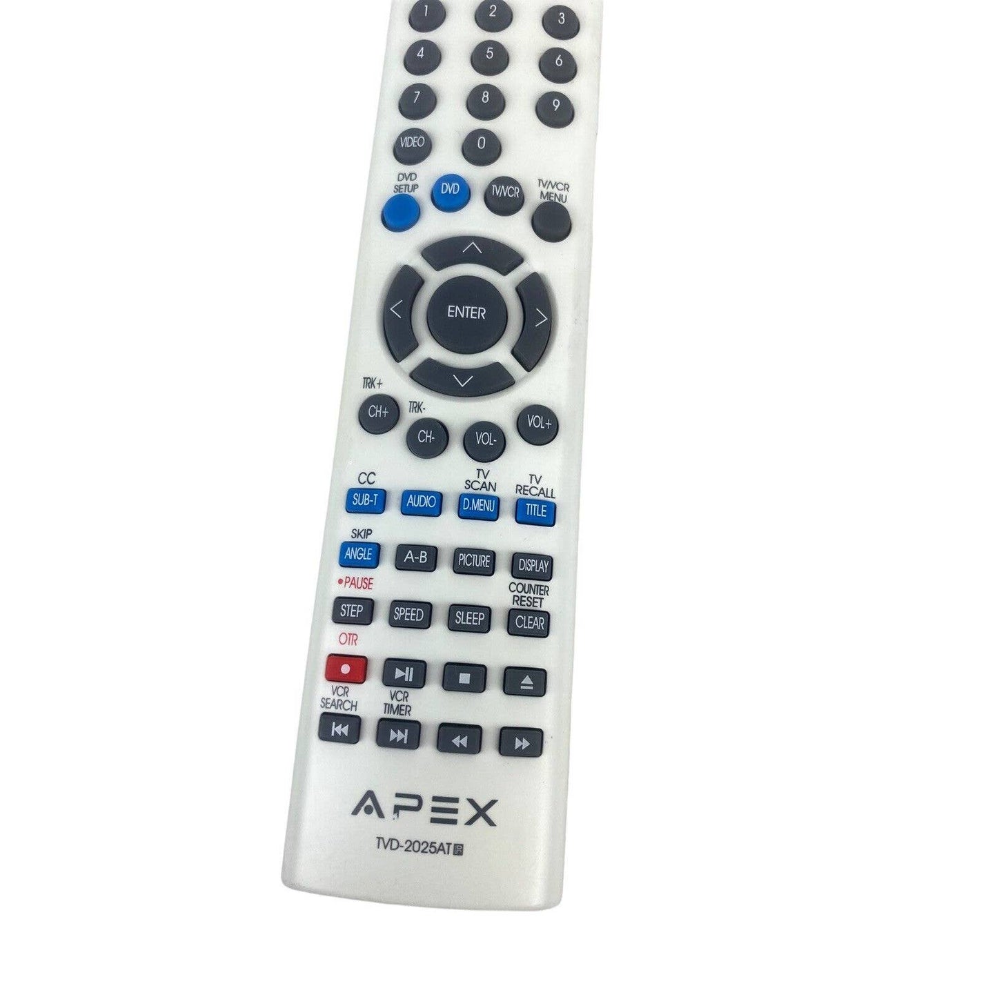 Apex TVD-2025AT TV DVD VCR Replacement Remote Control