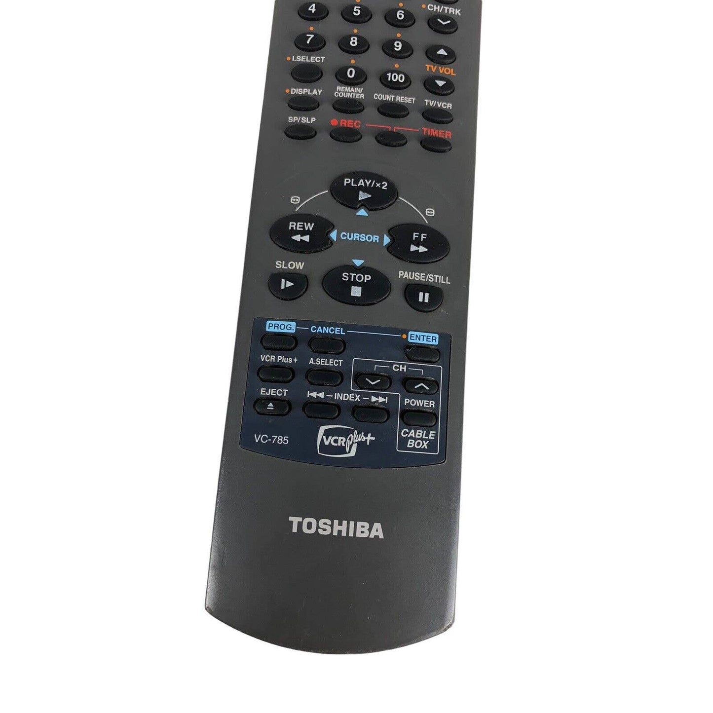 Toshiba VC-785 OEM Original VCR TV Replacement Remote Control Tested Gray