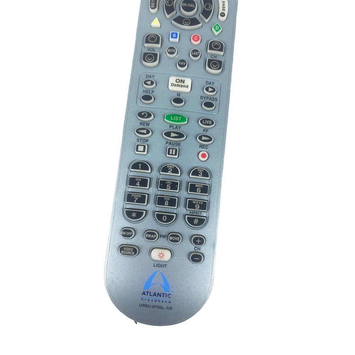 Atlantic Broadband UR5U-8700L-AB Cable TV Television Remote Control