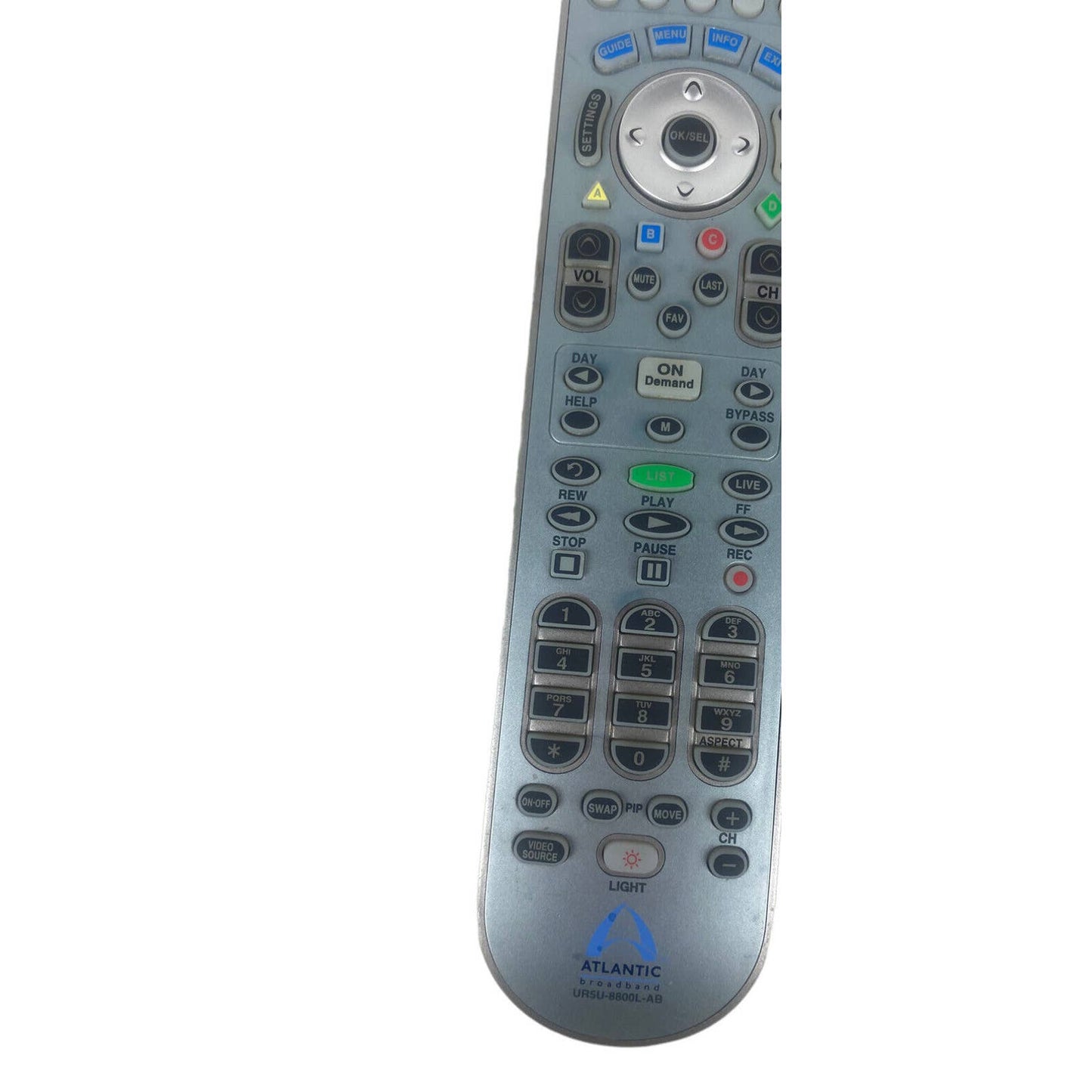 Atlantic Broadband UR5U-8800L-AB Cable TV Television Remote Control