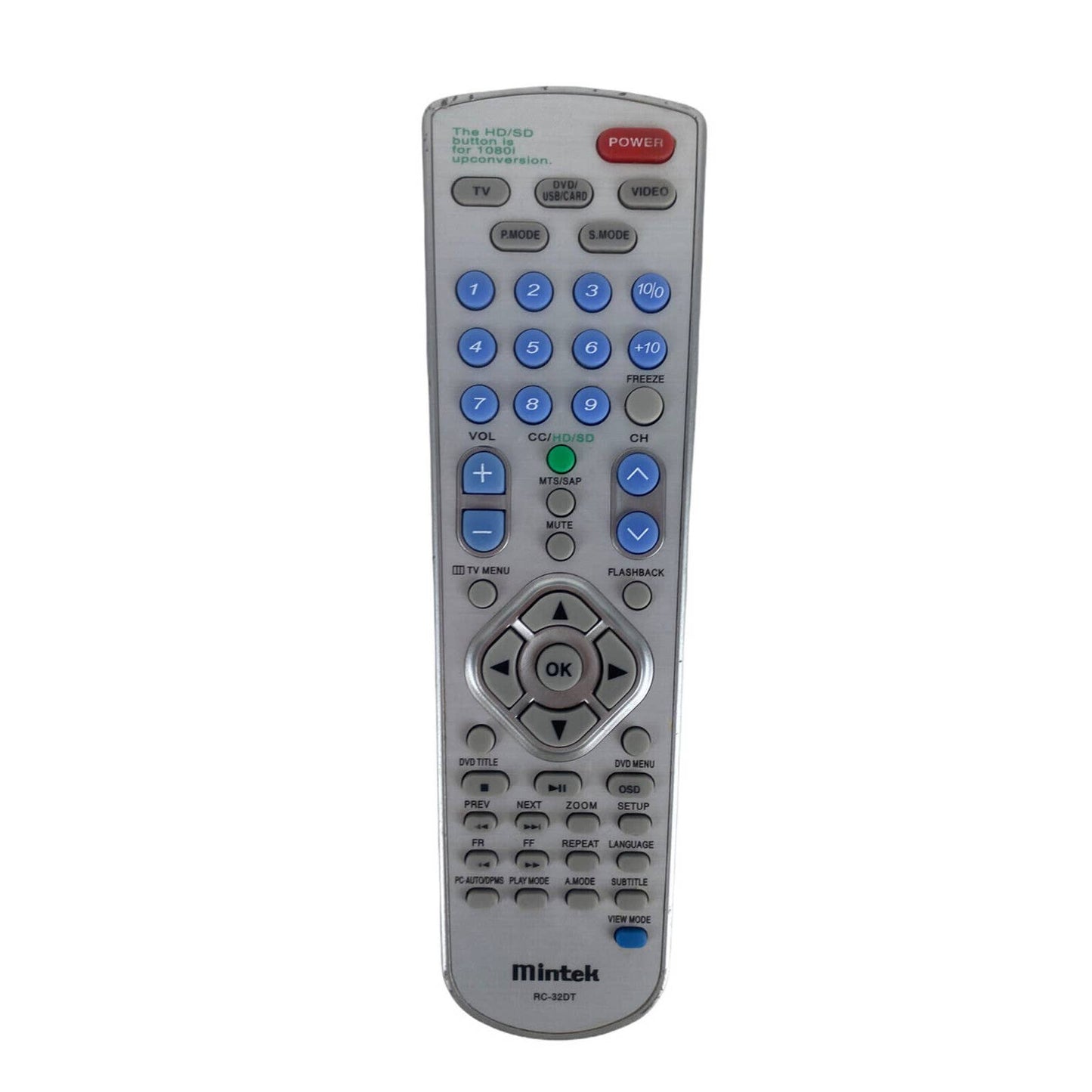 Mintek RC-32DT DVD Replacement Remote Control