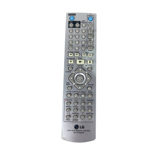 LG 6711R1N204A OEM Original DVD VCR Replacement Remote Control Tested Silver